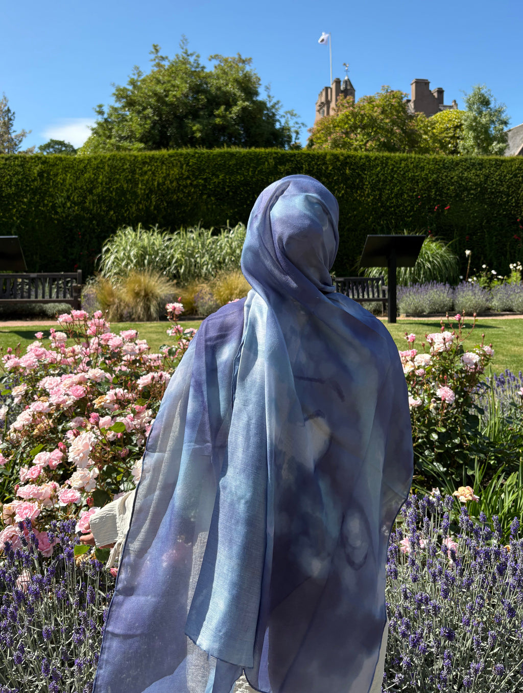 Mermaid blue printed – Cotton Style Hijab