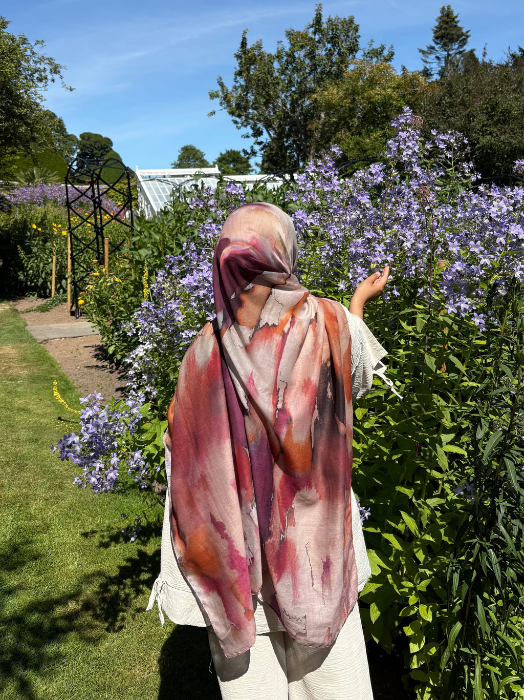 Burnt rose printed – Cotton Style Hijab