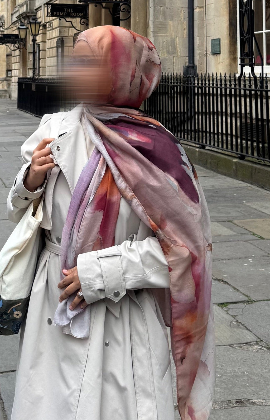 Burnt rose printed – Cotton Style Hijab