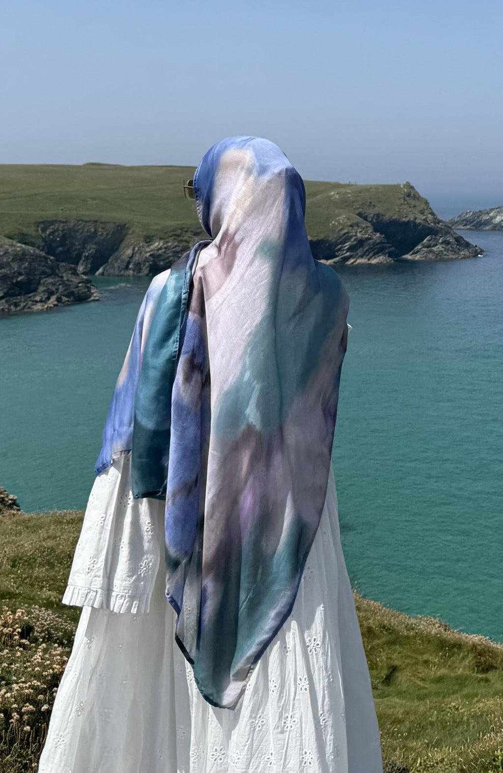 Ocean printed blue – Cotton Style Hijab