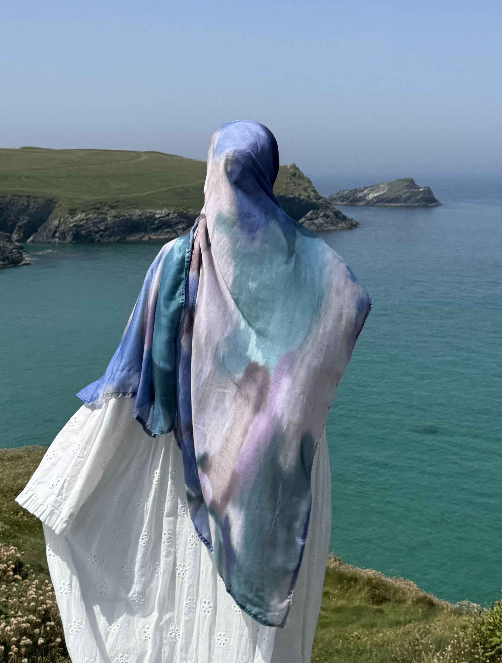 Ocean printed blue – Cotton Style Hijab